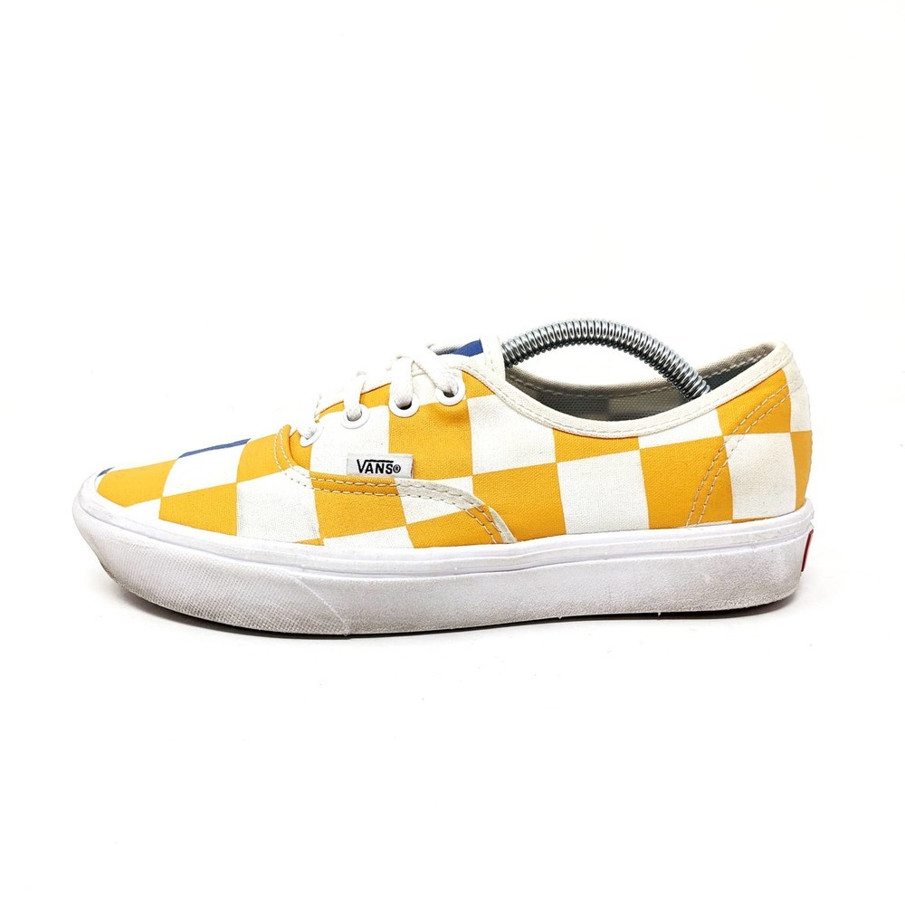 Vans Sneakers 7.5 Comfycush Half Big Checkerboard Yellow Blue Low Top Lace Up